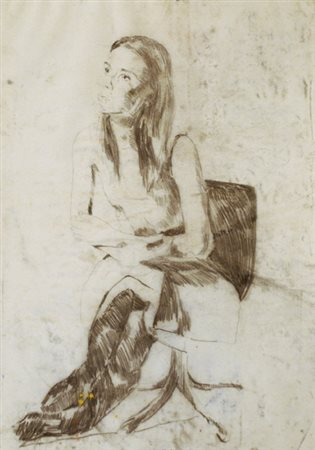 Dormice SENZA TITOLOtecnica mista su carta, cm 100x70 eseguito nel 1999