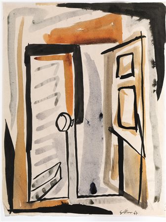 Renato Guttuso(Bagheria 1912 - Roma 1987)FINESTRAacquerello su carta, cm...