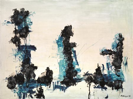 Mario Nigro(Pistoia 1917 - Milano 1992)COMPOSIZIONEolio su tela, cm...