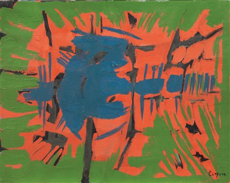 Antonio Corpora(Tunisi 1909 - Roma 2004)QUALE FRONTIERAolio su tela, cm...