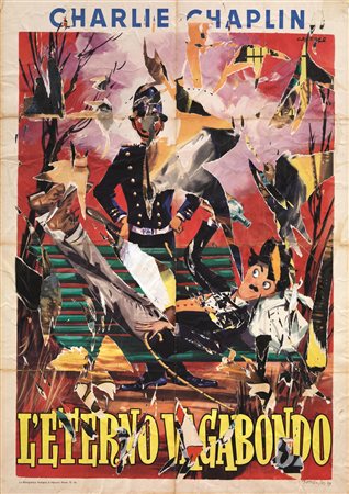 Mimmo Rotella(Catanzaro 1918 - Milano 2006)L'ETERNO VAGABONDOdècollage su...
