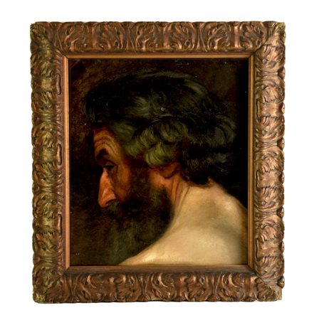 Ambito di Giuseppe Diotti RITRATTO MASCHILE olio su cartone, cm 31,5x27,5