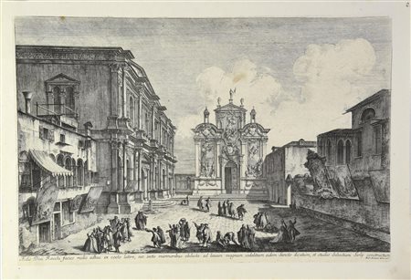 Michele Marieschi SCUOLA DI SAN ROCCO acquaforte, cm 31x47, su foglio cm...