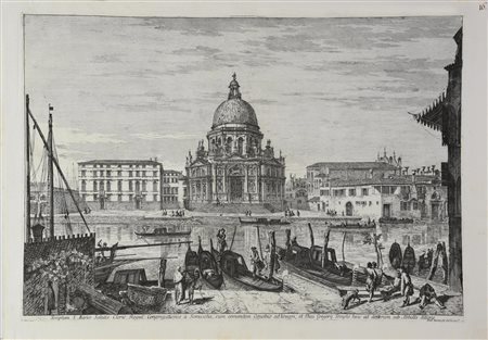 Michele Marieschi LA SALUTE acquaforte, cm 32x47, su foglio cm 36x52; I stato...