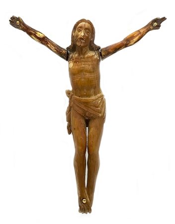 Scuola Italiana del XVI secolo CROCIFISSO avorio, cm 19x16x2,5 fissato su...