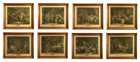 Scuola Francese del XIX secolo SCENE STORICHE E ALLEGORICHE stampe, cm 72x86...
