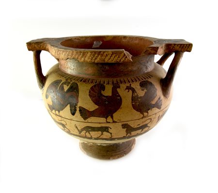 CRATERE A COLONNETTE CORINZIO DATAZIONE: 600-575 a. C. MATERIA E TECNICA:...