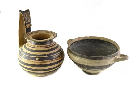 GRANDE SKYPHOS MESSAPICO E BROCCA DAUNIA DATAZIONE: Subgeometrico Daunio II,...