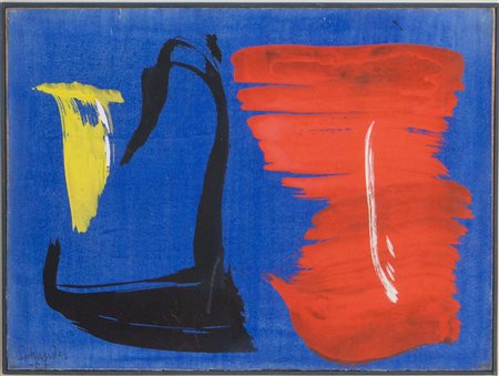 Gérard Schneider (Sainte-Croix 1896 – Parigi 1986), “Composizione”, 1967.