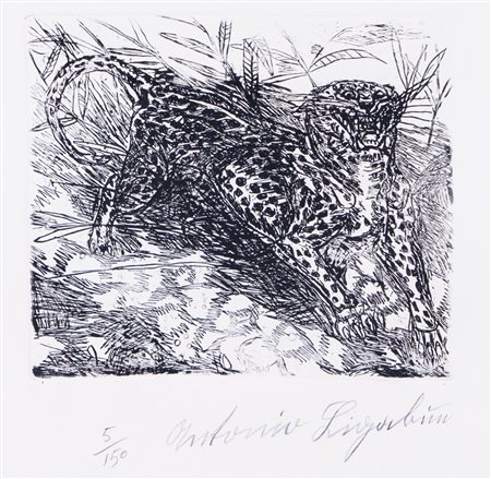 Antonio Ligabue (Zurigo 1899 – Gualtieri 1965), “Tigre”, 1978.