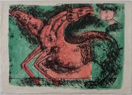 Bruno Cassinari (Piacenza 1912 – Milano 1992), “Cavalli rossi”.