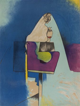 Gianni Dova (Roma 1925 – Pisa 1991), “Studio di una testa romana”.