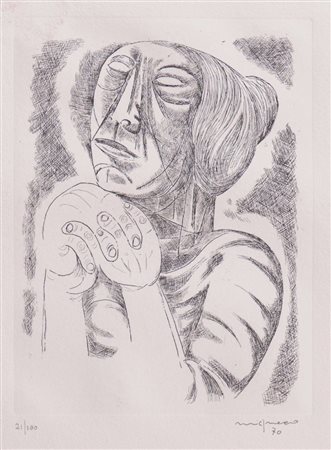 Giuseppe Migneco (Messina 1903 - Milano 1997), “Preghiera”, 1970.