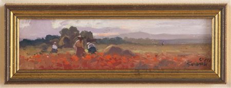 Osvaldo Curandai (Firenze 1931 - Rignano 2019), “Lavori di fattoria – famiglia Merighi”.