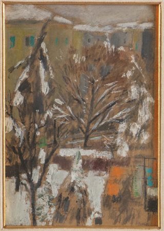 Renzo Biasion (Treviso 1914 - Firenze 1996), “Neve a Bologna”, 1952.