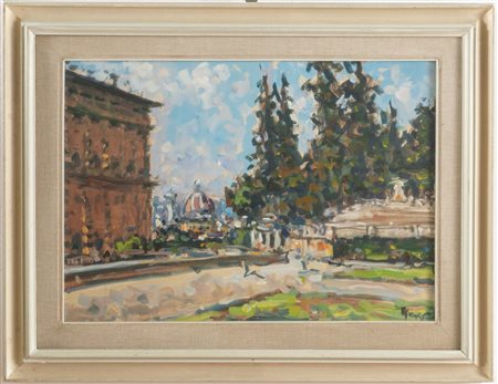 Enzo Pregno (Alessandria d’Egitto 1898 – Firenze 1972), “Vista su Santa Maria del Fiore”.