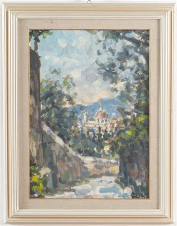 Enzo Pregno (Alessandria d’Egitto 1898 – Firenze 1972), “Vista su Santa Maria del Fiore”.