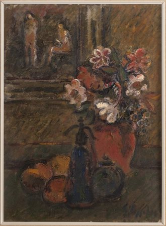 Emanuele Cappello (Vittoria 1936), “Natura morta con fiori”.