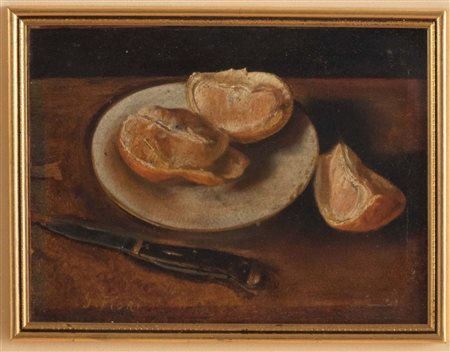 Giulio Fiori (Bologna 1909 – 1991), “Natura morta con arance”.