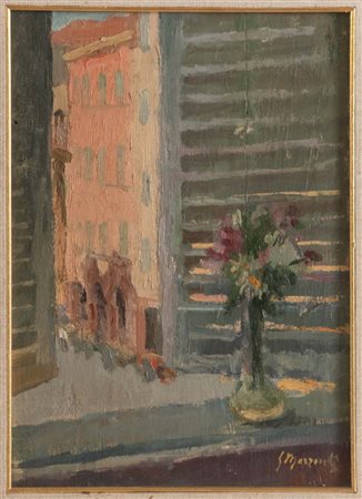 Gino Marzocchi (Molinella 1895 - Bologna 1981), “Socchiuso (Un pomeriggio d’estate)”, 1942.