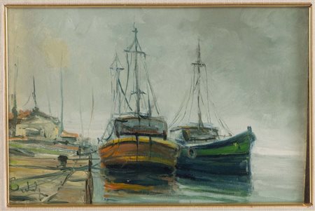 Aurelio Barbalonga (Palermo 1922 – Bologna 2004), “Barconi di Romagna”.