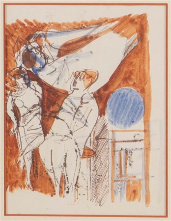 Bruno Saetti (Bologna 1902 – 1984), “Due donne”, 1969.