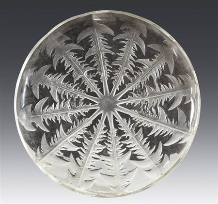 PIATTO<BR>"Piatto in vetro bianco" 1930 circa