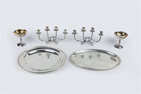 LOTTO DI SEI OGGETTI IN ARGENTO