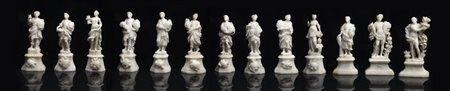 SCULTORE ANONIMO DEL XVIII SECOLO<BR>"Fuoco"<BR>"Terra"<BR>"Calliope"<BR>"L'Hy(...)"<BR>"Bilancia"<BR>"Vergine"<BR>"Ariete"<BR>"Gemelli"<BR>"Sagittario"<BR>"Scorpione"<BR>"Cancro"<BR>"Acquario"<BR>"Toro"