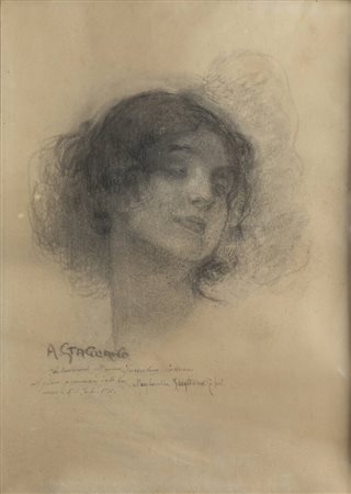 ARTURO STAGLIANO<BR>Cuglionesi (CB) 1867 - 1936 Torino<BR>"Ritratto di donna"