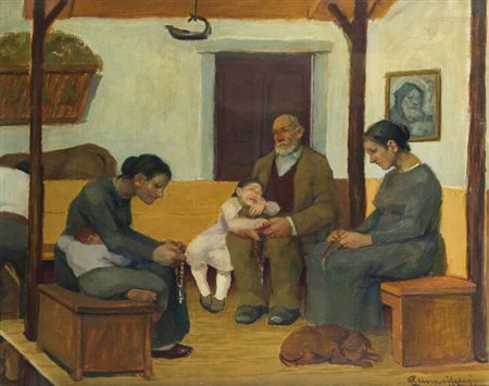 GIULIO VITO MUSITELLI<BR>Bergamo 1901 - 1990 Milano<BR>"Il rosario" 1987