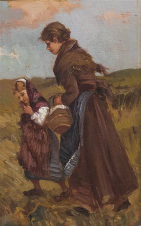 PITTORE NON IDENTIFICATO<BR>"Madre e figlia"