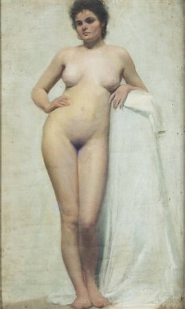 PITTORE ANONIMO<BR>"Nuda in posa" Roma, 1930