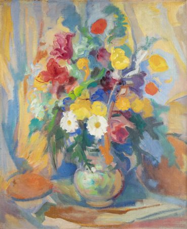 MARIO MICHELETTI<BR>Balzola Monferrato (AL) 1888 - 1975 Torino<BR>"Vaso di fiori"
