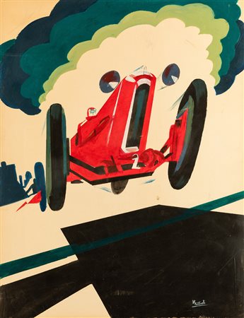 Marcello Nizzoli, Alfa Romeo in corsa, 1925 ca.