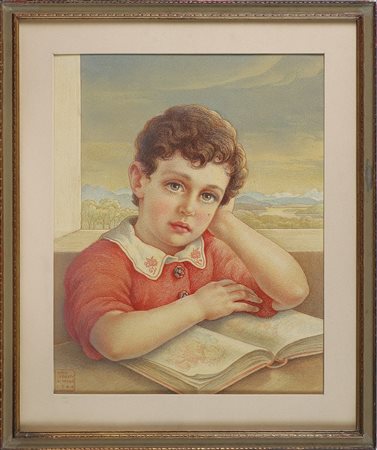 GEORGIEV BORIS (1888 - 1962) Ritratto di Dante. 1944. Tempera su cartone. Cm...