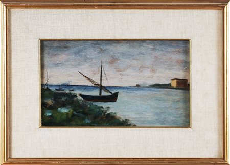 VIVIANI GIUSEPPE (1898 - 1965) Bocca d'Arno. Olio su tavola. Cm 35,00 x...