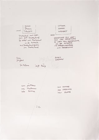 BEUYS JOSEPH (1921 - 1986) Senza titolo. Acquaforte. Cm 71,00 x 99,00. Firma...