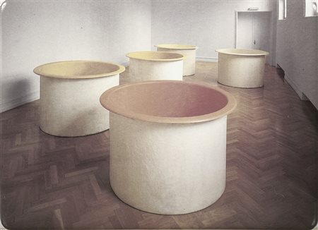 PISTOLETTO MICHELANGELO (n. 1933) Lotto formato da n.3 mattonelle in...