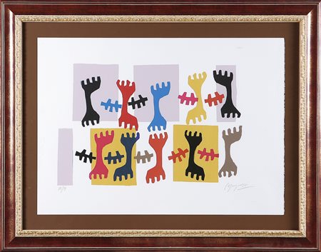CAPOGROSSI GIUSEPPE (1900 - 1972) Senza titolo. Litografia. Cm 69,00 x 50,00....