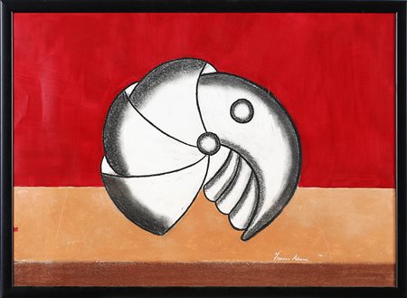 ADAMI FRANCO (n. 1933) Senza titolo. Tecnica mista su carta. Cm 70,00 x...