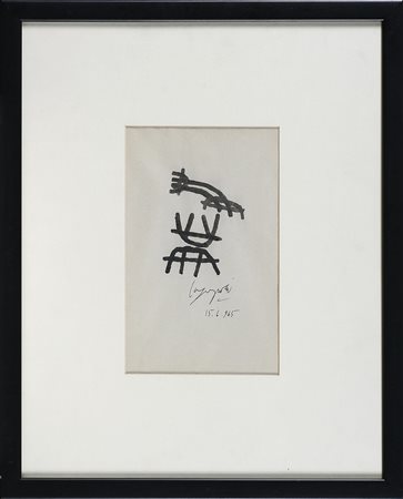 CAPOGROSSI GIUSEPPE (1900 - 1972) Senza titolo. 1965. Tempera acquerellata....