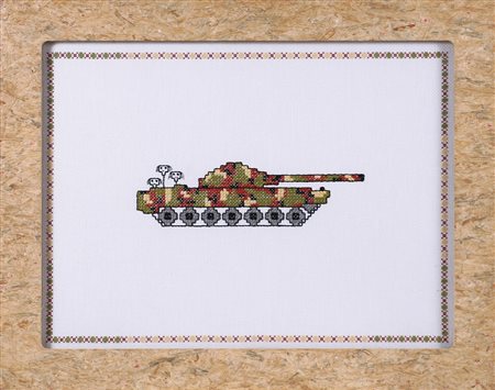 RIELLO ANTONIO (n. 1958) Sex wars. 2000. Ricami su tela. Cm 60,00 x 45,00....