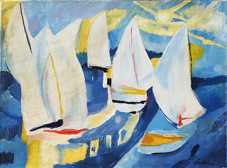 PAULUCCI ENRICO (1901 - 1999) Senza titolo. Olio su tela . Cm 40,00 x 30,00....