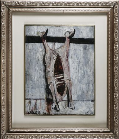 VAGLIERI TINO (1929 - 2000) Senza titolo. 1956. Olio su tela . Cm 50,00 x...