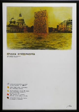 PLESSI FABRIZIO (n. 1940) Spugna d'emergenza in caso di alta marea a Venezia....