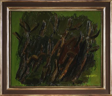 MORLOTTI ENNIO (1910 - 1992) Alberi. 1972. Olio su tela. Cm 50,00 x 60,00....