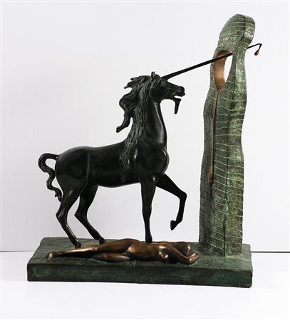 DALI' SALVADOR (1904 - 1989) L'unicorne. 1977. Bronzo. Cm 47,50 x 57,00 x...
