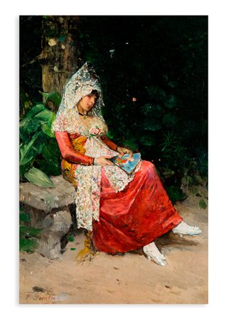 FRANCISCO PERALTA DEL CAMPO (1837-1897) - Figura in giardino
