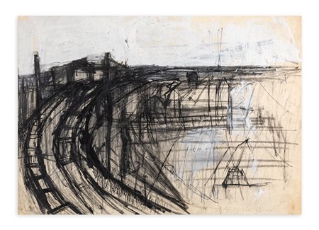 GIUSEPPE BANCHIERI (1927-1994) - Senza Titolo (Paesaggio urbano), 1956